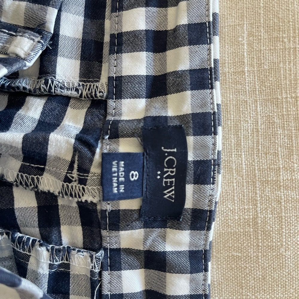 J.Crew Navy  and White Checkered Shorts